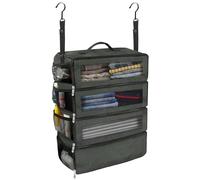 Olosar Suitcase Organizer, Travel Luggage Organizer Portable Hanging Travel Shelves Collapsible Hanging Packing Cubes for Carry on Suitcase, Dark Grey -M