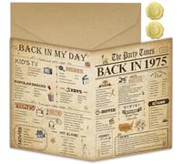 OLOSONG 50th Birthday Card Gifts for Men Women, Happy 50th Birthday Decoration, Back In 1975 50 year old Birthday Card For Mom Dad Her Him, Jumbo 8x10 Inch, Classy Vintage