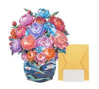OLOSONG Freshcut Paper Flower Pop Up Card, 3D Peony Forever Bouquet Popup Greeting Cards, Birthday Card for Women Mum Wife Sister Her, Gifts for Mothers day, Wedding Anniversary, Home & Party Decor