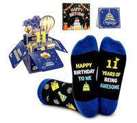 OLOSONG Gift for 11 Year Old Boy, Socks with 3D Popup 11th Birthday Card, 11th Birthday decorations Idea, Present for Him Son Grandson Nephew Friend Brother Classmate Kid