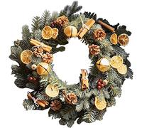 OLOTU Christmas Cinnamon Scented Wreath Decorative Garland Artificial Front Door Christmas Decorations for Home with Pine Cones
