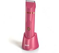 OLOV Bikini Trimmer for Women - Body Hair Trimmer Electric Shaver, Face Hair Remover, Replaceable Ceramic Blade Head& USB Recharge Dock - Waterproof Wet/Dry Hygiene Razor, Red