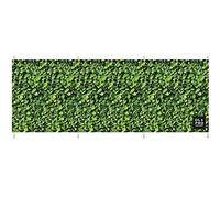 OLPRO 4-Pole Compact Steel Windbreak - 4.8m Long Camping Windbreak with Laurel Hedge Print | Privacy Screen for Caravan, Motorhome & Beach | Includes Carry Bag