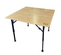 OLPRO Bamboo Camping Table 4 Folding 90cm x 90cm, Brown