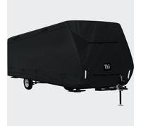 Breathable Waterproof 4Ply Caravan Cover with Free Hitch Cover Black