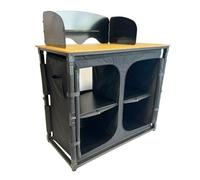 OLPRO Deluxe Camp Kitchen With Double Cupboard, Black