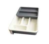 OLPRO Extendable Drawer Organiser - Adjustable Drawer Divider (23.5cm-40cm) | Clear Plastic Drawer Organiser for IKEA Malm, Vanity, Makeup, Clothes, Underwear & Stationery Storage