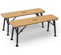 OLPRO Folding Bamboo Bench Set of Two