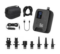 OLPRO High Pressure Rechargeable Air Pump, 20 PSI Portable Electric Inflator with Digital PSI Display, Auto Stop, Torch, 12V Car Cable, Hose & Valve Connectors for Air Tents, Awnings, SUPs, Kayaks