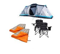 OLPRO Large Festival Bundle, 4 Berth Ed Stafford Tent, 2 Henwick Padded Foldable Camp Chairs, 2 Hush 300gsm Sleeping Bags