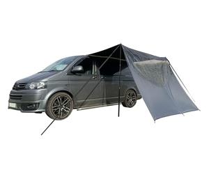 OLPRO Scenic Shade Campervan Canopy with PVC Window - Charcoal | Sun Canopy for Caravan, Motorhome, or Van | Waterproof Campervan Sun Shade, Fits Awning Rail