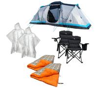 OLPRO Stafford Festival Bundle - Stafford 4.0 Tent, 2x Henwick Folding Chairs, 2x Hush Pattern Sleeping Bag and 2x Ponchos