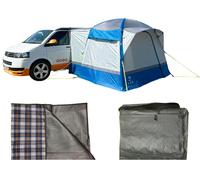 OLPRO Uno Breeze® v2 Campervan Awning - Orange - Carpet & Footprint - Blue