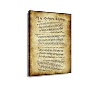 OLQEAAUF Rudyard “If” Poem Print, Motivational Advice for Life, Vintage Typography Wall-Art for Men‘s Study or Home Office(Framed,12X18inch(30X45cm))