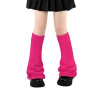 Olreco Kawaii Y2K Harajuku Leg Warmers for Girls & Women - Gyaru, Goth, Lolita Accessories, Hot Pink Flared, One Size