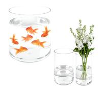 Olrla 3-Piece Acrylic Vases 20 cm Wide Cylinder, Clear and Shatterproof, for Wedding Table Decorations, Floral Home, Office and Table Decorations