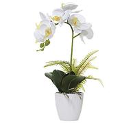Olrla White Artificial Orchid Flower in Pot for Table Centerpiece