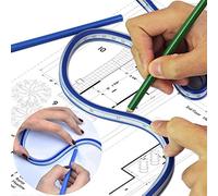 OLRWSLG 2 Pieces Flexible Curve Ruler Double-Sided Ruler Flexible Measuring Tool Plastic Soft Curve Ruler for Drawing Drawings and Clothing Design (30 cm, 60 cm)