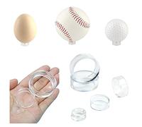 OLRWSLG 48Pcs Sphere Stand Acrylic Transparent Display Stand Baseball Round Display Stand Ring Holder Clear Ring Baseball Stands for Golf Balls, Baseballs, Tennis Balls, Eggs, Crystal Balls