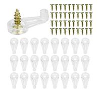 OLRWSLG 50 Pack Transparent Glass Cabinet Clips Kit with Screws, Plastic & Metal, Fixes Glass Panels, Doors & Mirrors, Screw-In Fasteners, Ideal for Windows, Cabinets & More