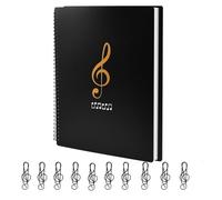 OLRWSLG Black Treble Clef Music Sheet Notebook for Piano & Violin