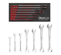 Olsa Tools 1253 Super-Thin Open End Wrench Set, Metric, Professional Grade, 7-Piece, Including 6mm to 19mm, Slim Spanner Wrench Set with EVA Foam Organizer