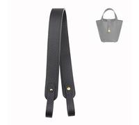 OLSEEY Genuine Leather Purse Strap for Picotin/Lindy/Evelyne Bags Togo Leather Shoulder Straps Replacement for Handbag UnAdjustable (Black-Gold Hardware)