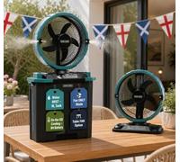 Olsen & Smith 10in Portable Cordless Cooling Spray Fan, Rechargeable