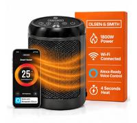 Olsen & Smith 1800W Smart Ceramic Heater, Wi-Fi App & Voice Control | Alexa Voice Control, Thermostat, Fast Heating, Energy Efficient, Compact Tabletop Plug-In Indoor Space Heater, Fast Heat