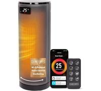 Olsen & Smith 1800W Smart Ceramic Heater Wi-Fi/App/Voice Control for Indoor Use, Small Compact Energy Efficient Tabletop Plug In Electric Portable Fan Room Space Heater, Thermostat (16" Oscillating)