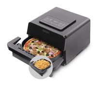Olsen & Smith 2400W 12in Pizza Air Fryer with Pizza Stone Attachment, 12” Crispy Base Pizza Oven, 6L Multi-Function Air Fryer with Presets for Fries, Steak, Fish & Baking, Includes Crisping Plate