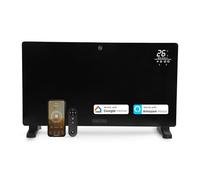 Olsen & Smith 2500W Smart Glass Panel Heater Electric Radiator with WiFi App Control, Wall Mounted or Freestanding, Thermostat & Timer, Energy Efficient Home Heating (Black)