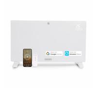 Olsen & Smith 2500W Smart Wi-Fi Glass Panel Heater Electric Radiator | With WiFi App Control - Wall Mounted or Freestanding, Thermostat & Timer, Energy Efficient Home Heating (White)
