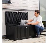 Olsen & Smith 270L Outdoor Storage Box Waterproof, Plastic Garden Storage Box For Patio, Tools & Cushions