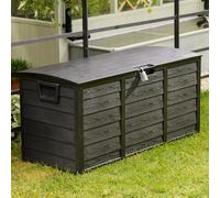 Olsen & Smith 290L Capacity Outdoor Garden Plastic Storage Cushion Box Furniture - Lockable with Padlock Lock, Weather Resistant, Shed Chest