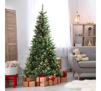 Olsen & Smith 3ft Small Fibre Optic Christmas Tree - Artificial Indoor Pre Lit Xmas Christmas Tree with Multicolour Lights 3 Foot 90 Branch Tips & Star Tree Topper
