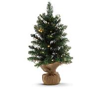 Olsen & Smith 50cm (20in) Pre Lit Small Christmas Tree - Battery Operated Indoor Artificial Pine Mini Xmas Christmas Tree with 30 Warm LED Lights for Festive Home Decoration Great for Tabletop & Desk
