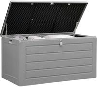 Olsen & Smith 680L Large Garden Storage Box - Weather Resistant Heavy Duty Garden Box with Padlock & Wood Effect - Huge Capacity Outdoor Storage Chest for Tools, Cushions, Toys & More