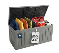 Olsen & Smith 830L XL Outdoor Garden Storage Box & Bench Seat, Lockable