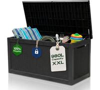 Olsen & Smith 980L Large Outdoor Garden Storage Box - Weather Resistant Heavy Duty Garden Box With Padlock - Massive Capacity