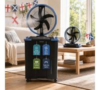 Olsen & Smith Large 16In Portable Cordless Cooling Misting Fan Rechargeable Oscillating Air Circulating Electric Floor Standing