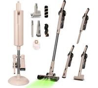 Olsen & Smith Lightweight 18000Pa Cordless Stick Vacuum, 127X27X27Cm, Single, Beige, 250W Motor, Self-Emptying, Hepa Filter