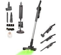 Olsen & Smith Lightweight 18000pa Self-Emptying Vacuum Cleaner 250W Upright Cordless Handheld Stick Vacuum Cleaner with Base Station, Dust Light & Accessories for Home, Furniture, Car & More (Grey)