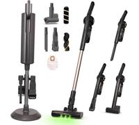 Olsen & Smith Lightweight Cordless Stick Vacuum, 127X27X27Cm, Self-Emptying Base, 250W, 18Kpa Suction, Black