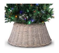 Olsen & Smith Natural Willow Christmas Tree Skirt, Rustic Wicker Xmas Tree Base Cover For Artificial Christmas Tree 26X58Cm