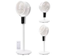 Olsen & Smith Pedestal & Desktop Tabletop Air Circulator Fan - Portable Quiet Oscillating Floor Standing Upright Electric Air Circulating Fans for Bedroom Office Table Desk Living Room, Remote Control