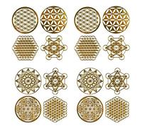 Olsixxuuk 16 Pieces / Set Metal Energy Decoration Sticker Des Children's Day Gifts 7 Copper Energy Tower Orgonite Sticker