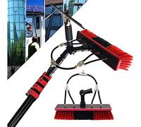 OLSKFUH 36Ft Telescopic Window Cleaning Rod With 35Cm Brush Squeegee & Water Kit For Solar Panel & Photovoltaic Cleaning - Easy Reach 30Ft Extension For Effortless Cleaning,35cmbrushhead-5.4M/18FT