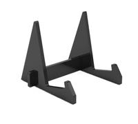 OLSKFUH Acrylic Cd Storage Rack Stand With Tablet Holder Book Shelf Magazine Holder Picture Frame And Record Storage Triangular Design Detachable Transparent Display Rack For Cds,Black