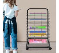 OLSKFUH Art Storage Rack,Mobile Art Drying Rack For Classrooms - 35 Shelves Metal Artwork Storage Display With Wheels, Ideal For Painting Crafts, Schools & Art Clubs, Removable S,size_name-20 Shelves